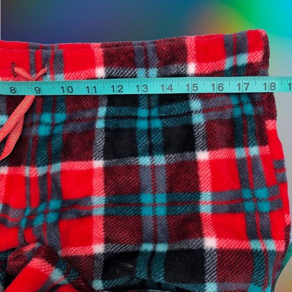 Thick Cozy Plaid Lounge Pants Secret Treasures Juniors Large Bright - Picture 7 of 11